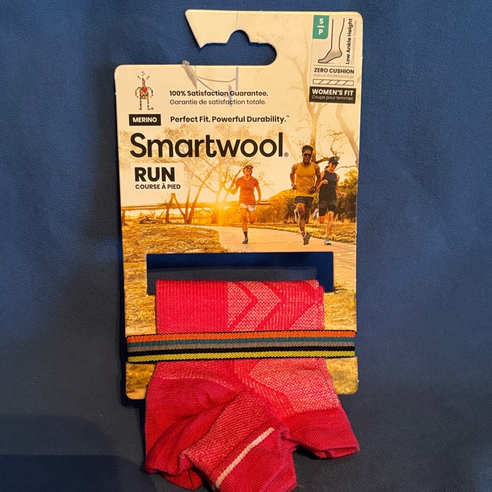 Smartwool Women's Run Socks - Pink with Chevron Detail